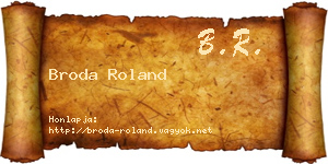Broda Roland névjegykártya